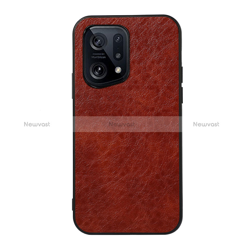 Soft Luxury Leather Snap On Case Cover B07H for Oppo Find X5 5G