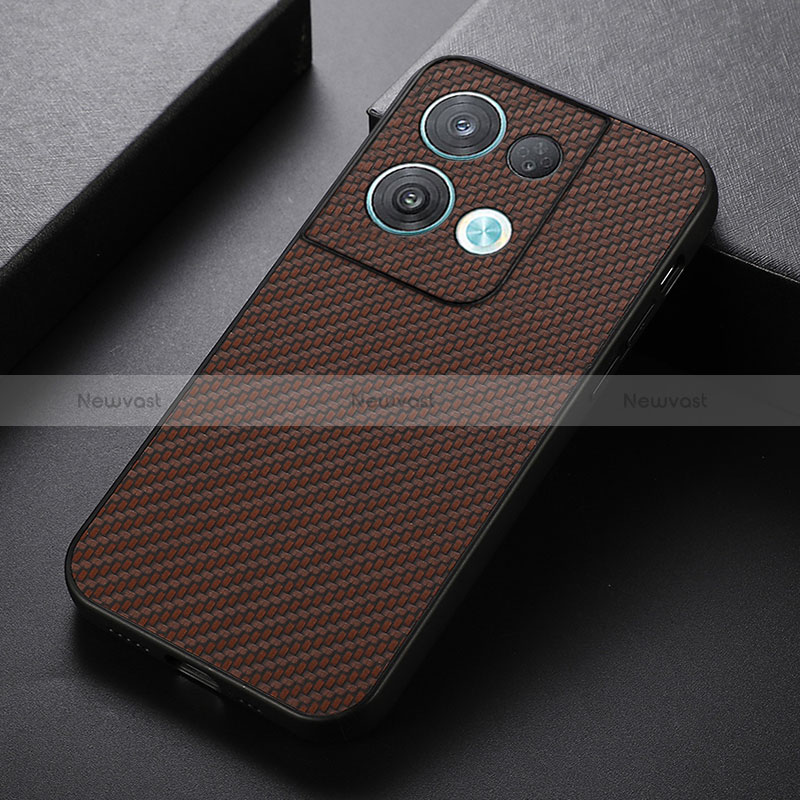 Soft Luxury Leather Snap On Case Cover B07H for Oppo Reno8 Pro+ Plus 5G Brown