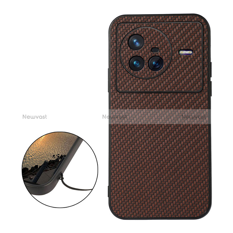 Soft Luxury Leather Snap On Case Cover B07H for Vivo X80 5G