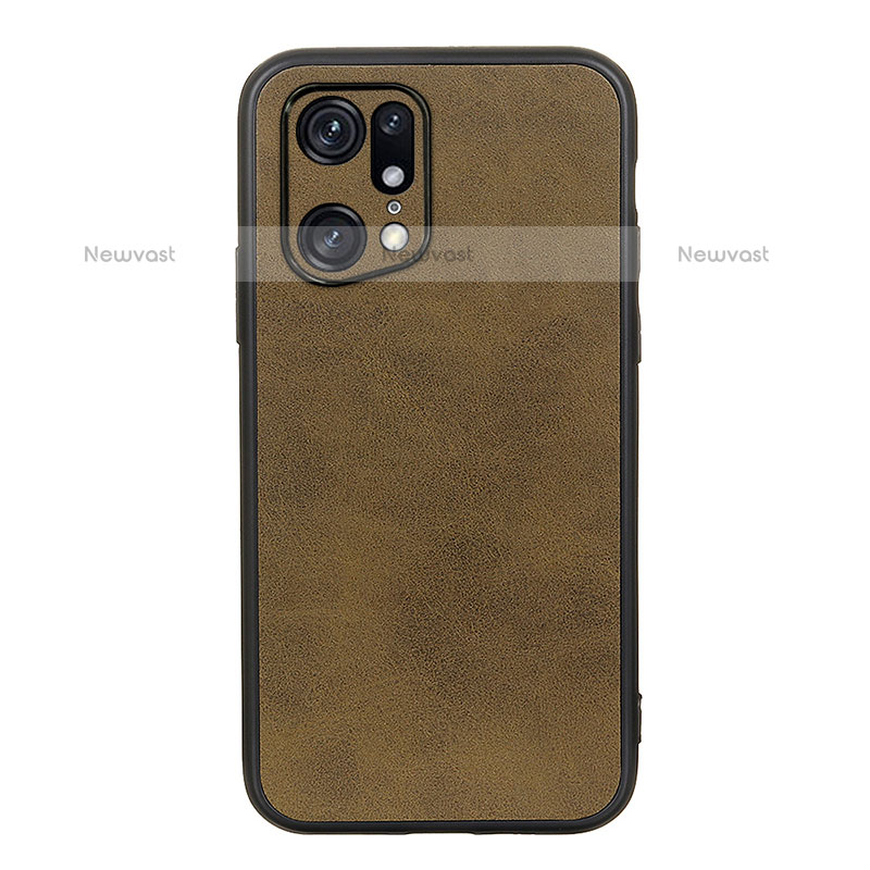 Soft Luxury Leather Snap On Case Cover B08H for Oppo Find X5 Pro 5G