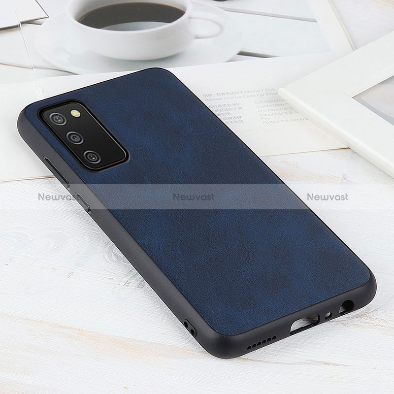 Soft Luxury Leather Snap On Case Cover B08H for Samsung Galaxy M02s Blue