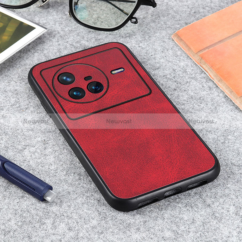 Soft Luxury Leather Snap On Case Cover B08H for Vivo X80 5G