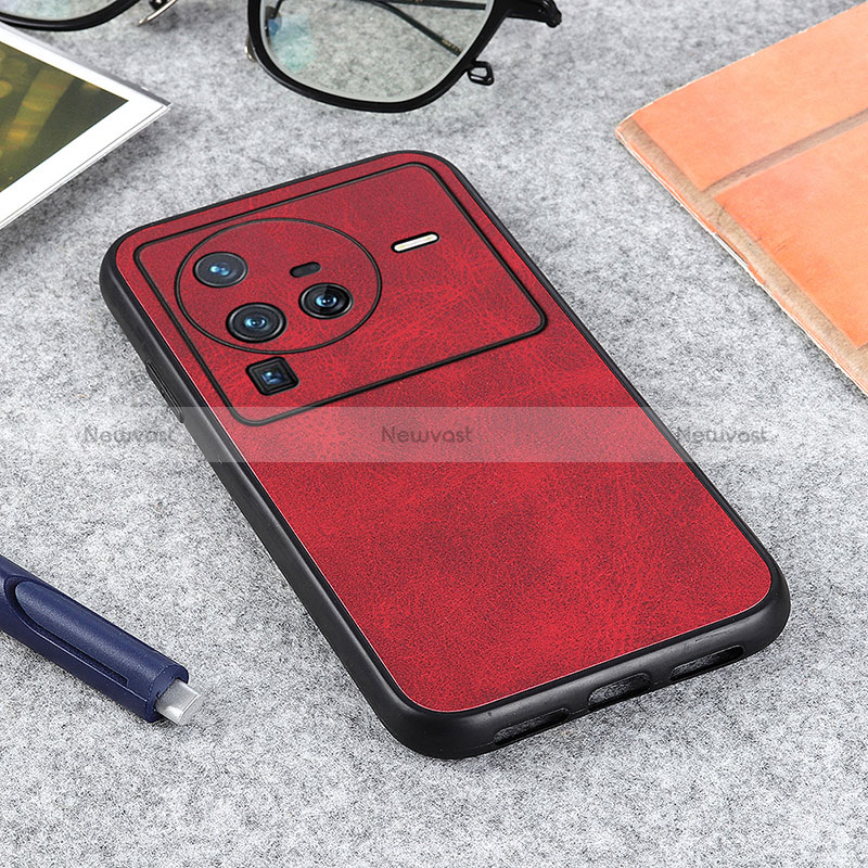 Soft Luxury Leather Snap On Case Cover B08H for Vivo X80 Pro 5G