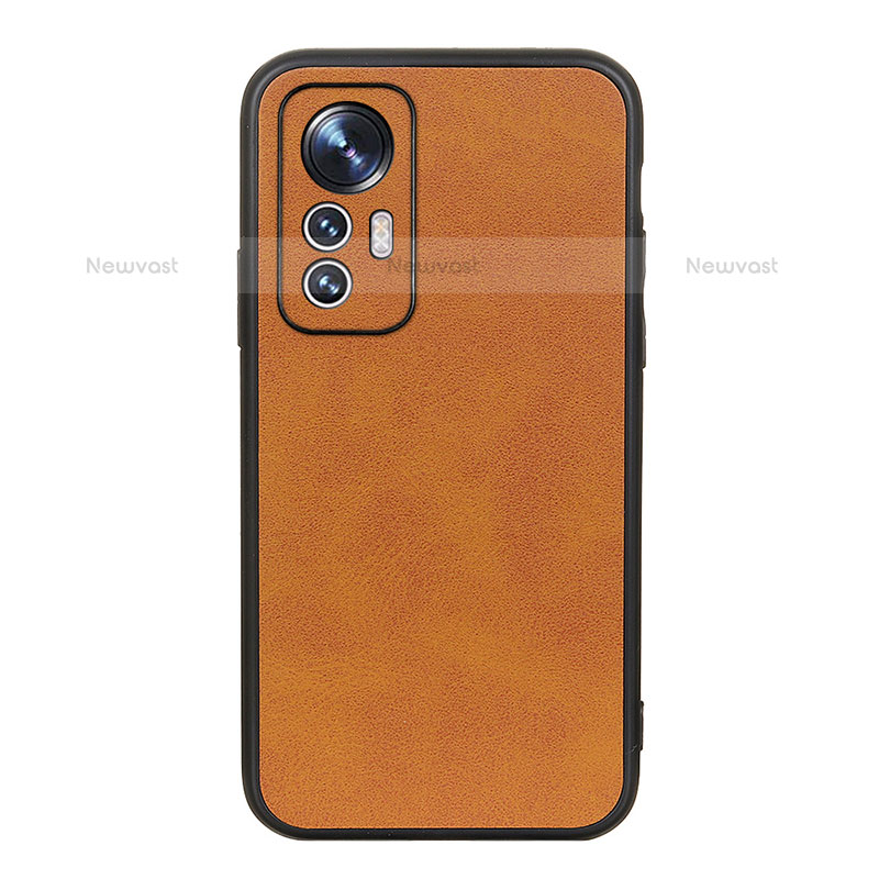Soft Luxury Leather Snap On Case Cover B08H for Xiaomi Mi 12 Pro 5G Brown