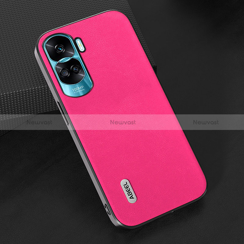Soft Luxury Leather Snap On Case Cover BH2 for Huawei Honor 90 Lite 5G Hot Pink