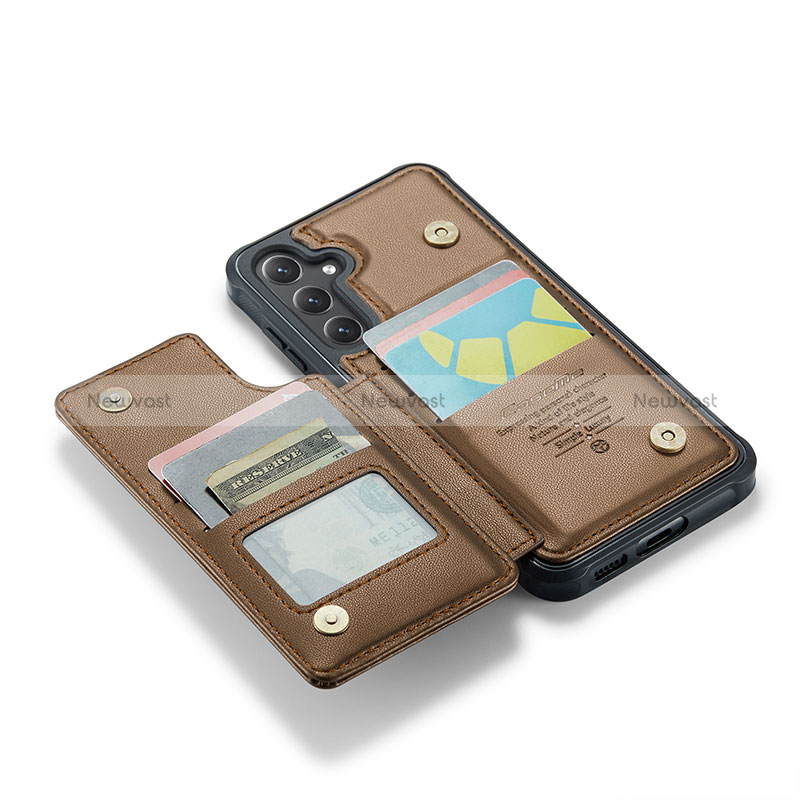 Soft Luxury Leather Snap On Case Cover C02S for Samsung Galaxy S25 5G