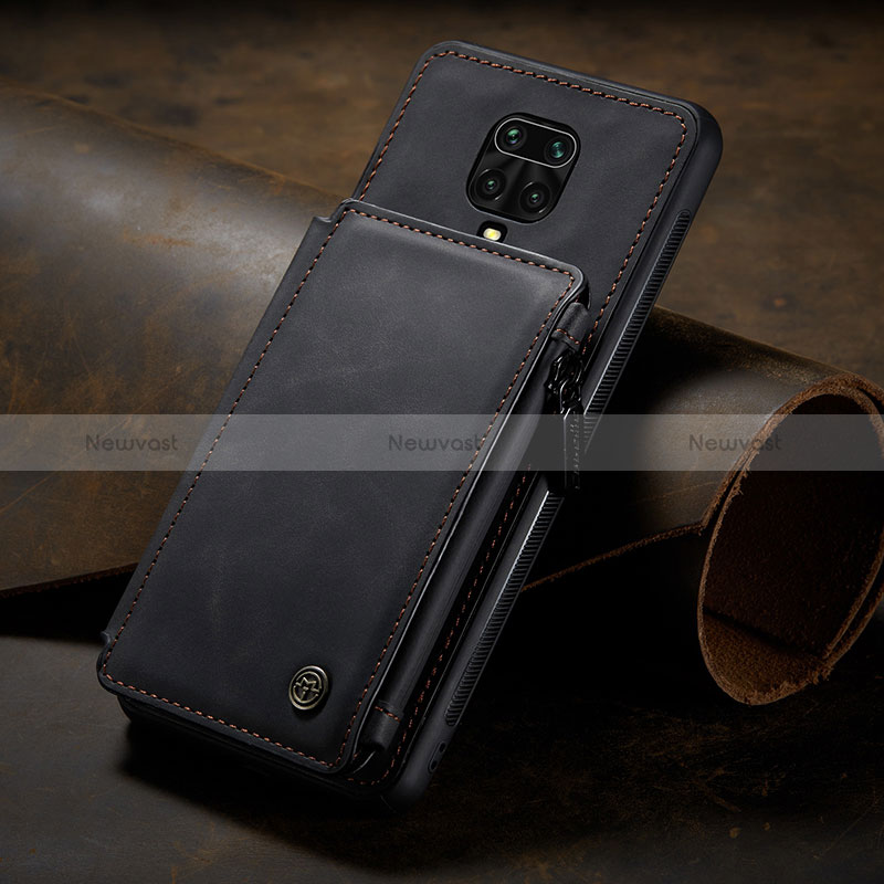 Soft Luxury Leather Snap On Case Cover C02S for Xiaomi Redmi Note 9 Pro Max Black