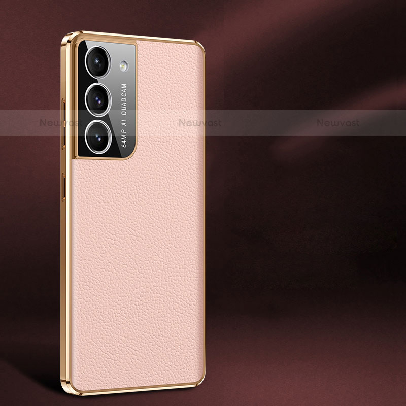 Soft Luxury Leather Snap On Case Cover C10 for Samsung Galaxy S21 Plus 5G Rose Gold