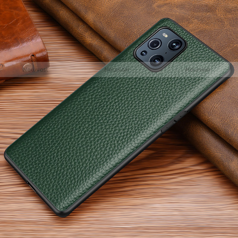 Soft Luxury Leather Snap On Case Cover DL1 for Oppo Find X3 Pro 5G Green