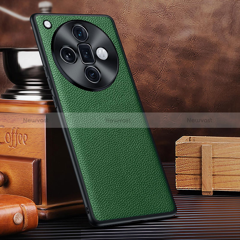Soft Luxury Leather Snap On Case Cover DL1 for Oppo Find X7 Ultra 5G Green