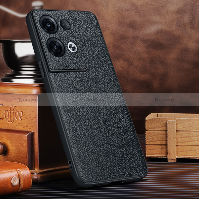 Soft Luxury Leather Snap On Case Cover DL1 for Oppo Reno8 Pro 5G Black
