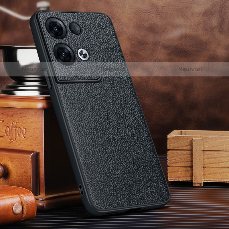 Soft Luxury Leather Snap On Case Cover DL1 for Oppo Reno9 Pro+ Plus 5G Black