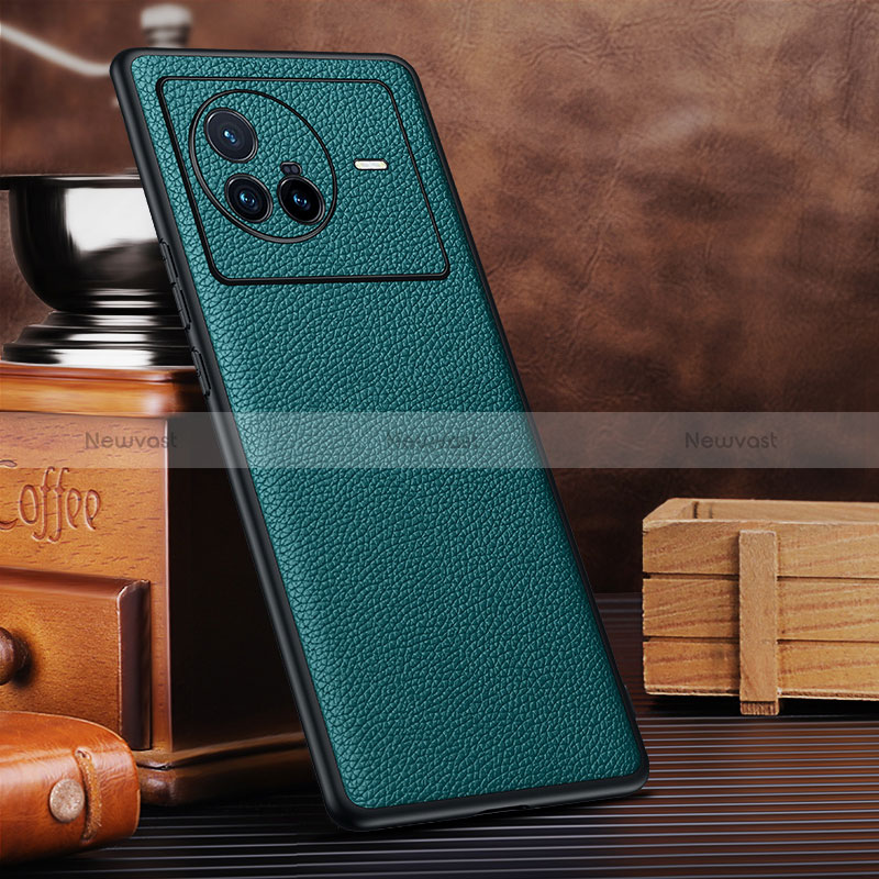 Soft Luxury Leather Snap On Case Cover DL2 for Vivo X80 5G Green