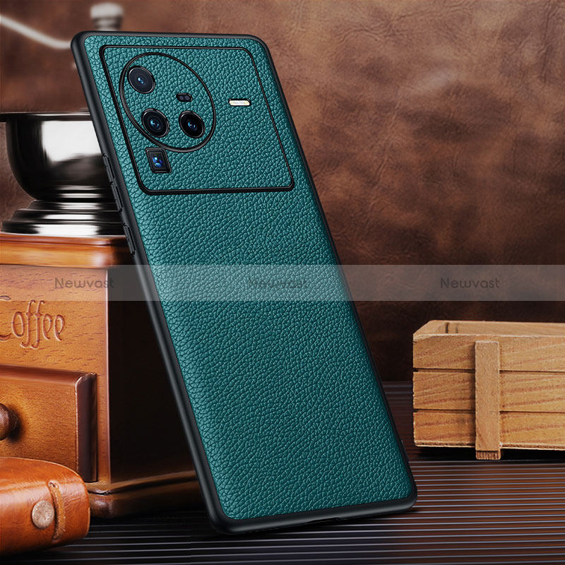 Soft Luxury Leather Snap On Case Cover DL2 for Vivo X80 Pro 5G Green