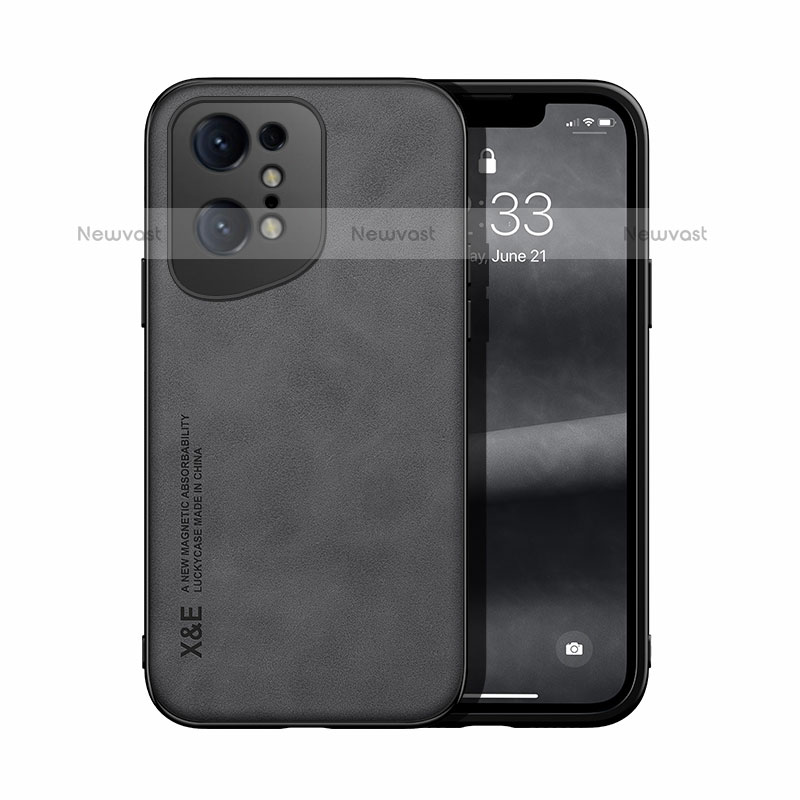 Soft Luxury Leather Snap On Case Cover DY1 for Oppo Find X5 Pro 5G Black