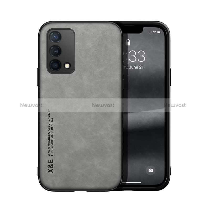 Soft Luxury Leather Snap On Case Cover DY1 for Oppo Reno6 Lite Gray