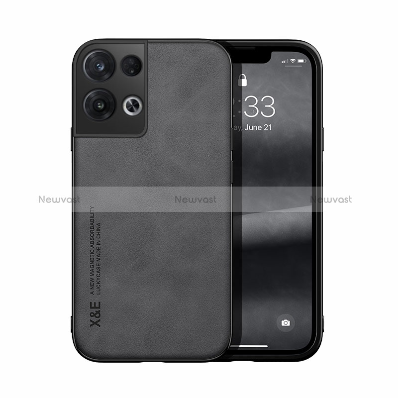 Soft Luxury Leather Snap On Case Cover DY1 for Oppo Reno9 5G Black