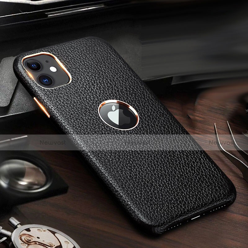 Soft Luxury Leather Snap On Case Cover for Apple iPhone 11 Black