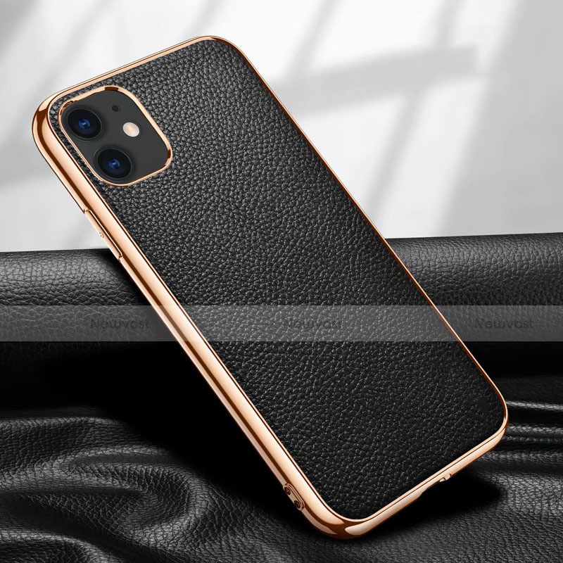 Soft Luxury Leather Snap On Case Cover for Apple iPhone 12 Mini Black
