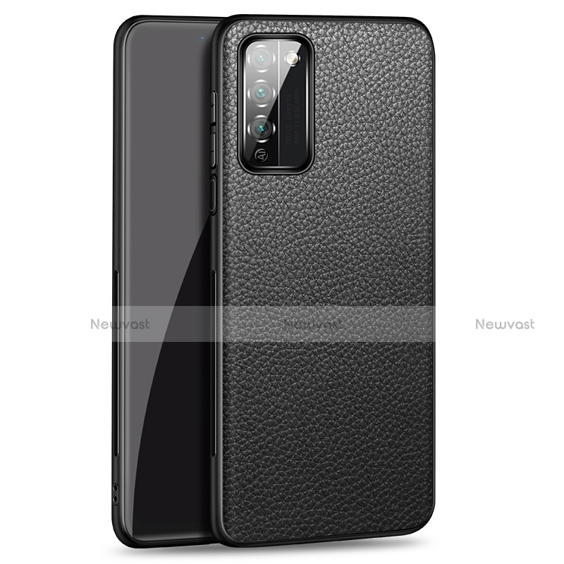 Soft Luxury Leather Snap On Case Cover for Huawei Honor 30 Lite 5G Black