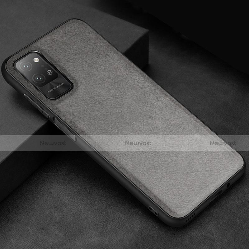 Soft Luxury Leather Snap On Case Cover for Huawei Honor Play4 Pro 5G Gray