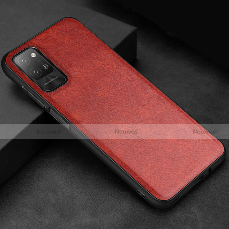 Soft Luxury Leather Snap On Case Cover for Huawei Honor Play4 Pro 5G Red