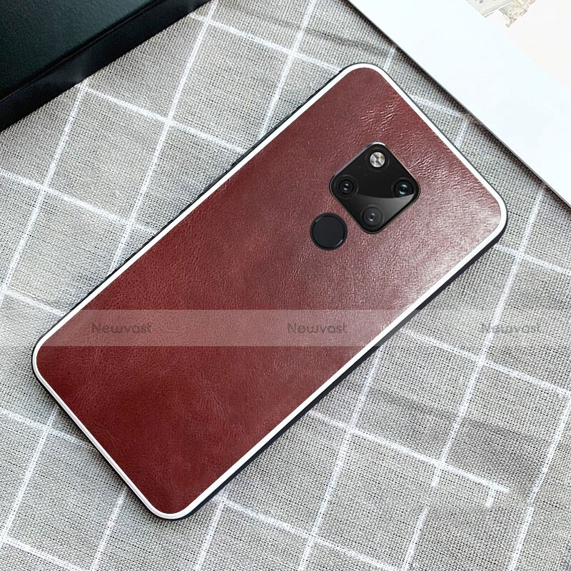 Soft Luxury Leather Snap On Case Cover for Huawei Mate 20 Brown