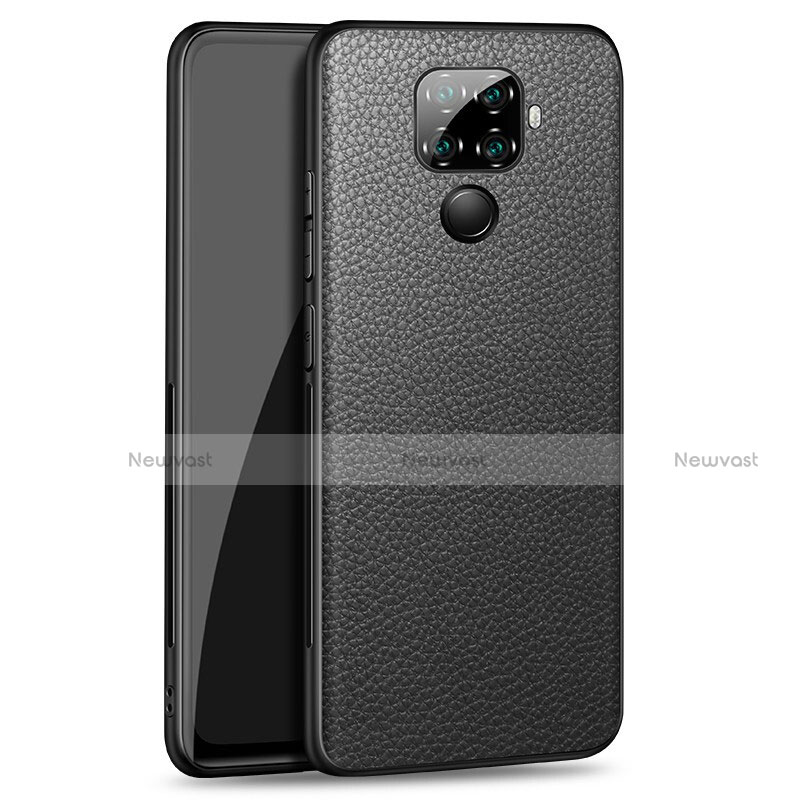 Soft Luxury Leather Snap On Case Cover for Huawei Mate 30 Lite Black