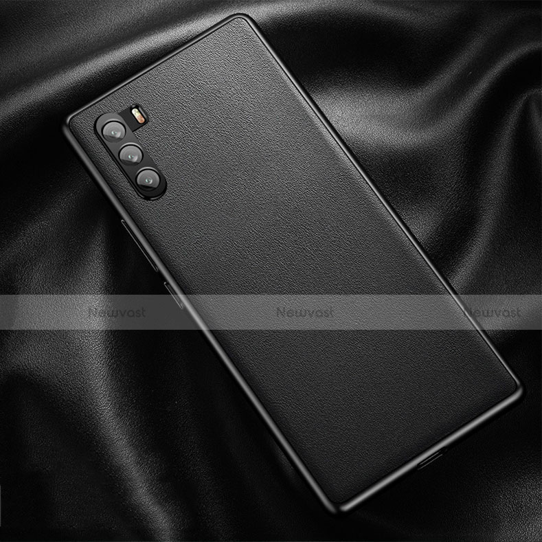 Soft Luxury Leather Snap On Case Cover for Huawei Mate 40 Lite 5G Black