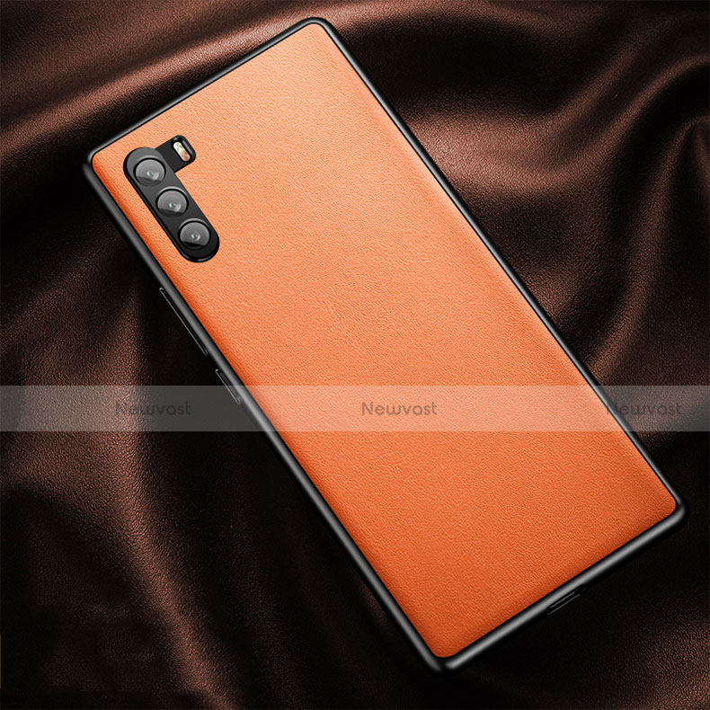Soft Luxury Leather Snap On Case Cover for Huawei Mate 40 Lite 5G Orange