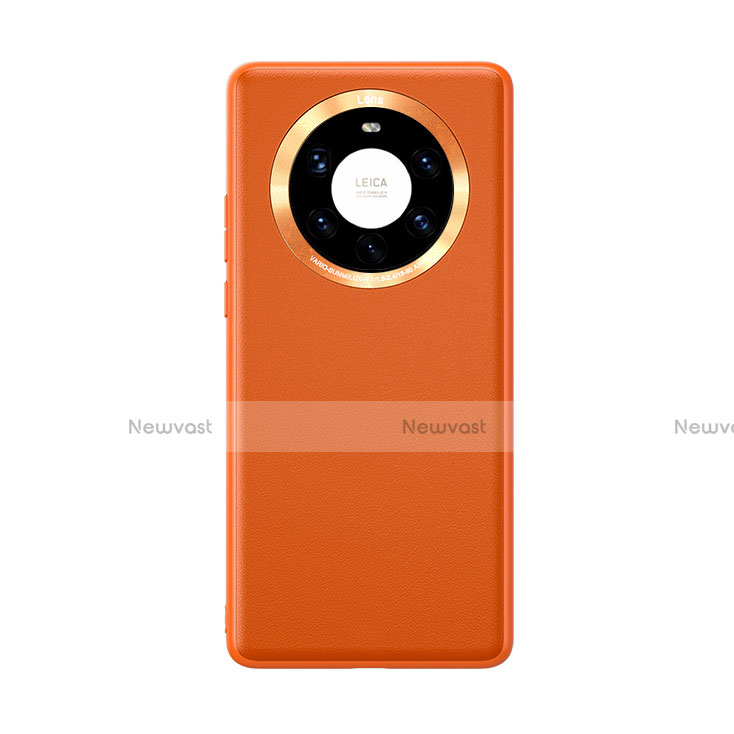 Soft Luxury Leather Snap On Case Cover for Huawei Mate 40 Pro+ Plus Orange