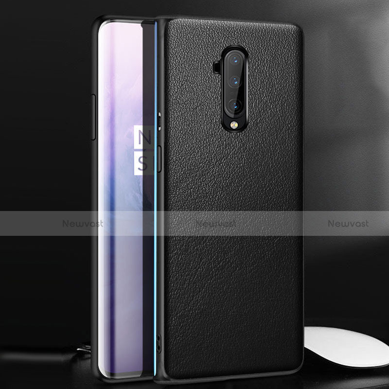 Soft Luxury Leather Snap On Case Cover for OnePlus 7T Pro 5G Black