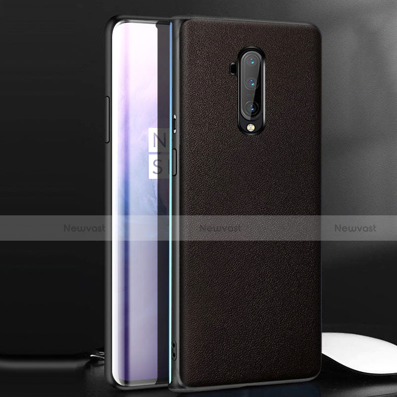 Soft Luxury Leather Snap On Case Cover for OnePlus 7T Pro Brown