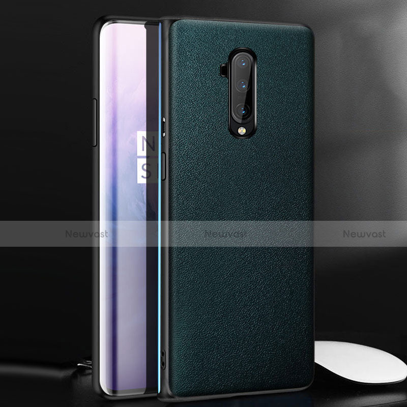 Soft Luxury Leather Snap On Case Cover for OnePlus 7T Pro Green