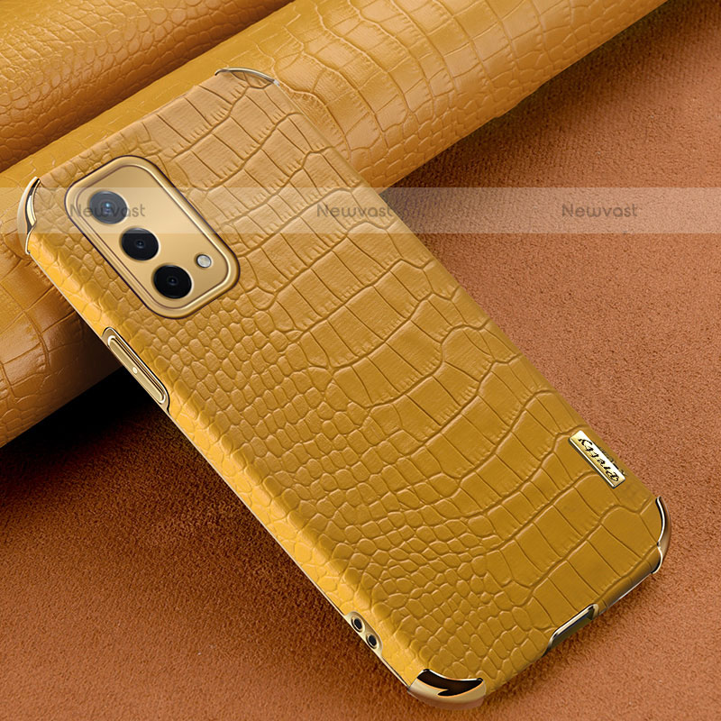 Soft Luxury Leather Snap On Case Cover for OnePlus Nord N200 5G Yellow