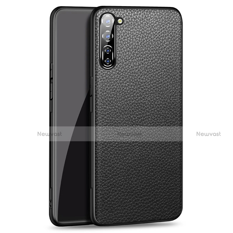 Soft Luxury Leather Snap On Case Cover for Oppo Find X2 Lite Black