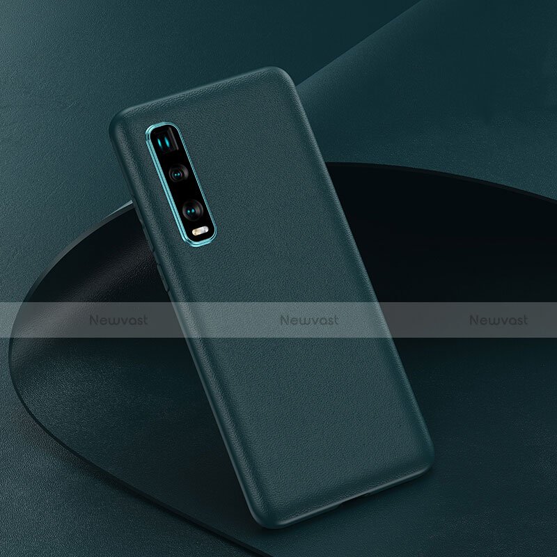 Soft Luxury Leather Snap On Case Cover for Oppo Find X2 Pro Green