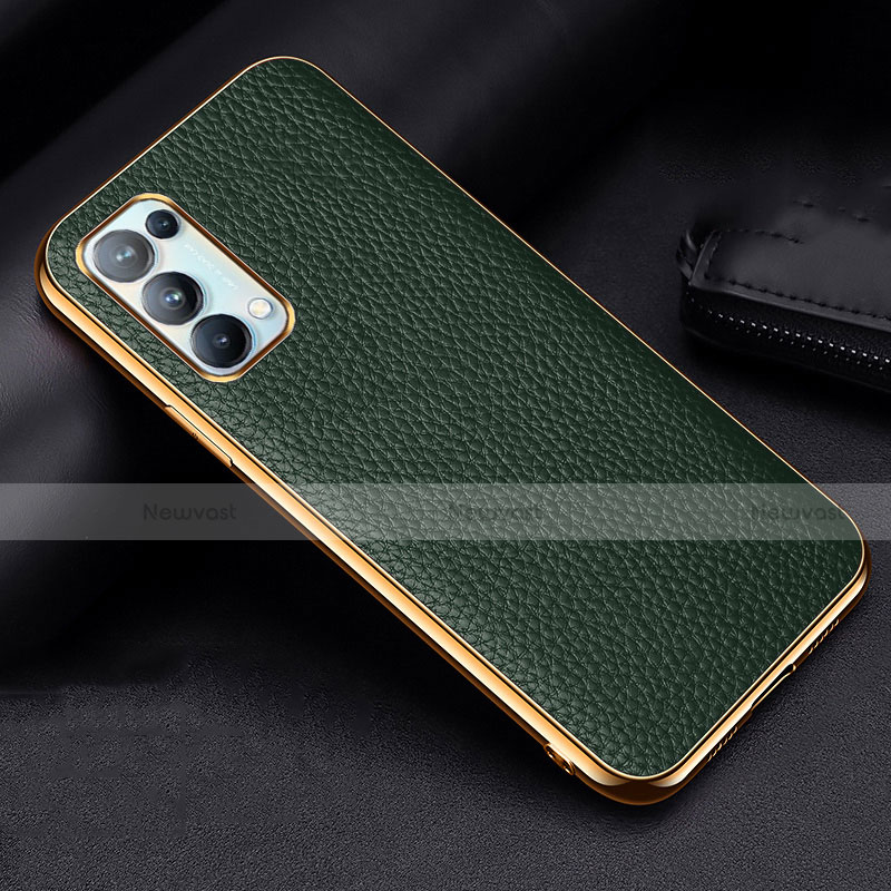 Soft Luxury Leather Snap On Case Cover for Oppo Find X3 Lite 5G Green