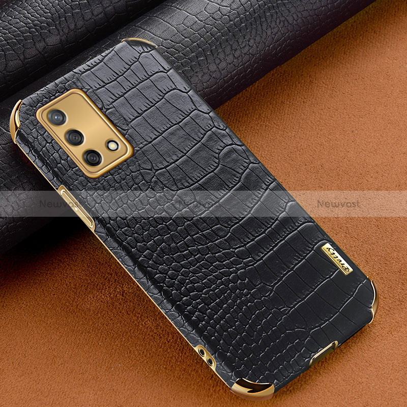 Soft Luxury Leather Snap On Case Cover for Oppo Reno6 Lite Black