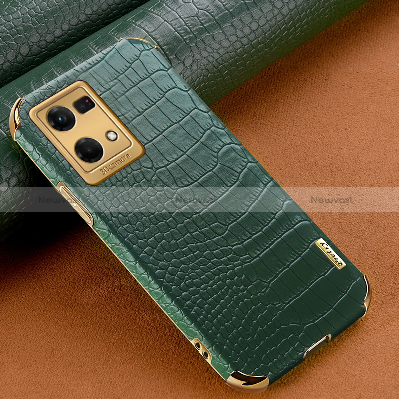 Soft Luxury Leather Snap On Case Cover for Oppo Reno7 4G Green