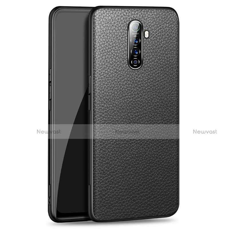 Soft Luxury Leather Snap On Case Cover for Realme X2 Pro Black