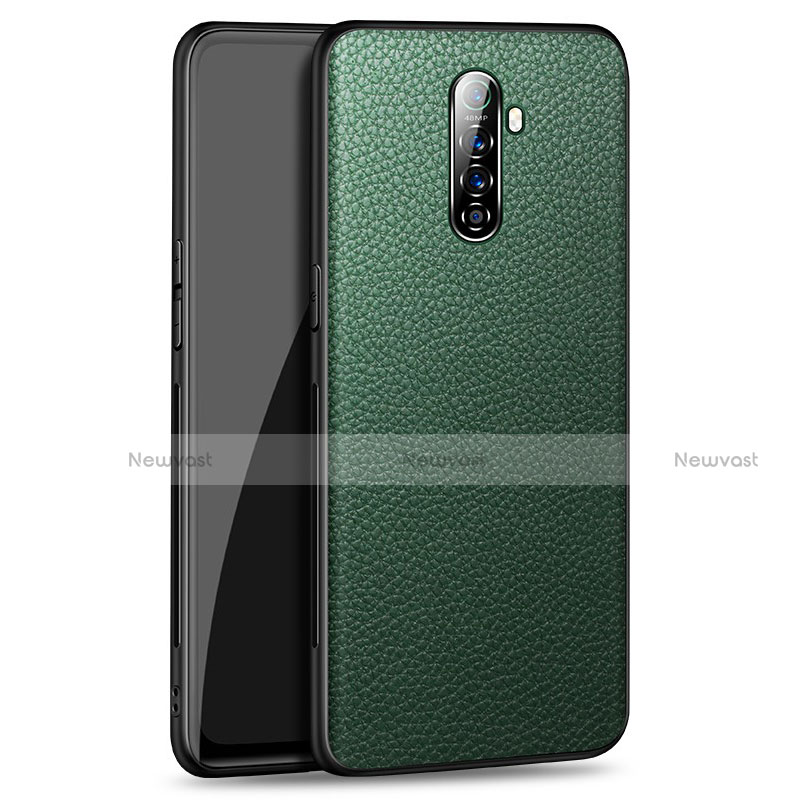 Soft Luxury Leather Snap On Case Cover for Realme X2 Pro Green