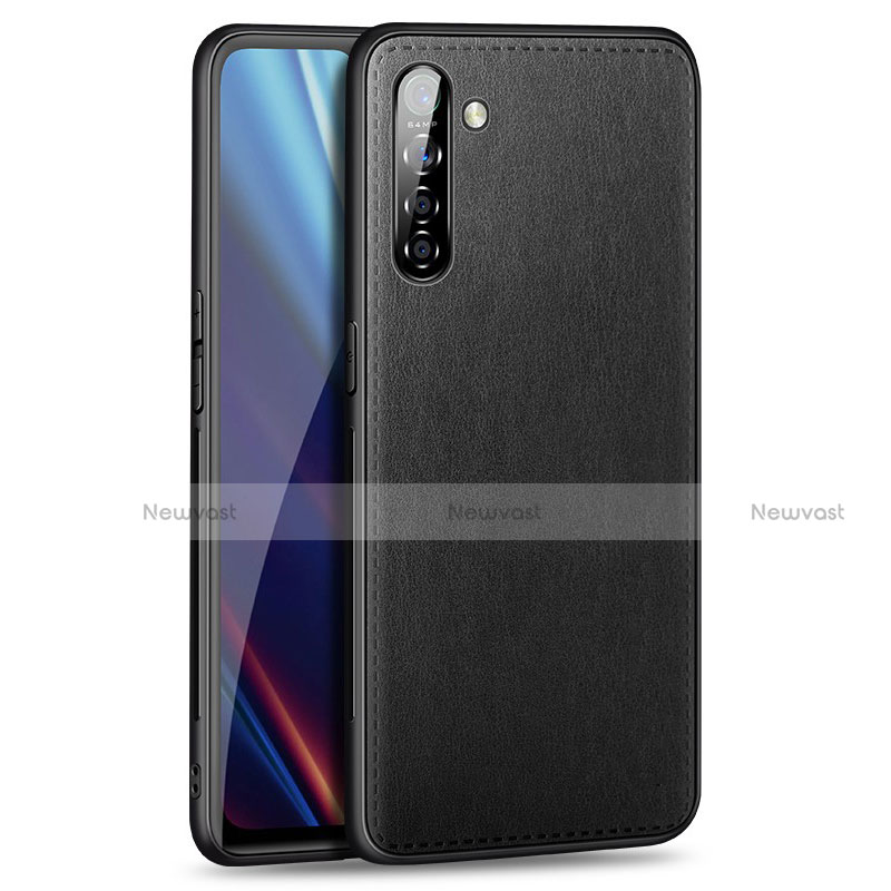 Soft Luxury Leather Snap On Case Cover for Realme XT Black