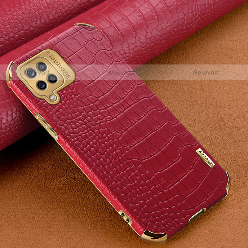 Soft Luxury Leather Snap On Case Cover for Samsung Galaxy A12 Red