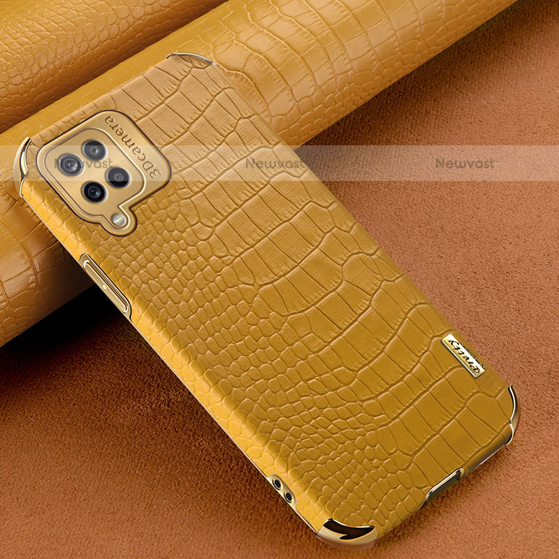 Soft Luxury Leather Snap On Case Cover for Samsung Galaxy A12 Yellow