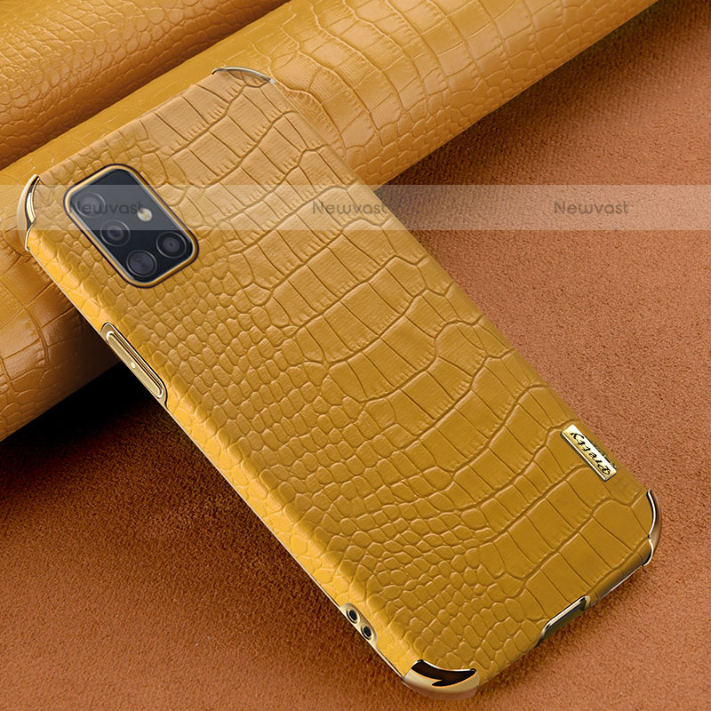 Soft Luxury Leather Snap On Case Cover for Samsung Galaxy A51 4G Yellow