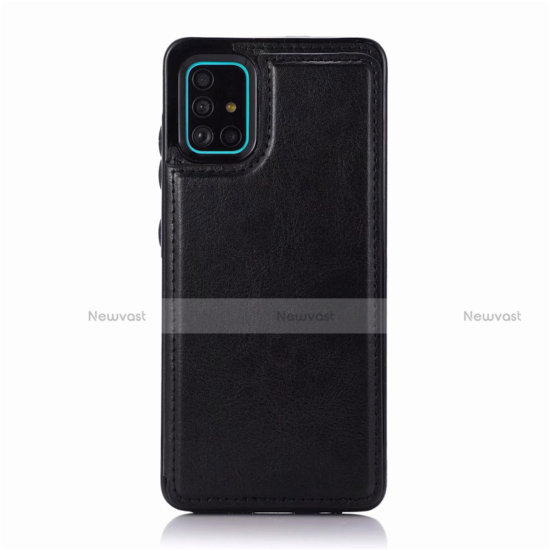 Soft Luxury Leather Snap On Case Cover for Samsung Galaxy A51 5G Black