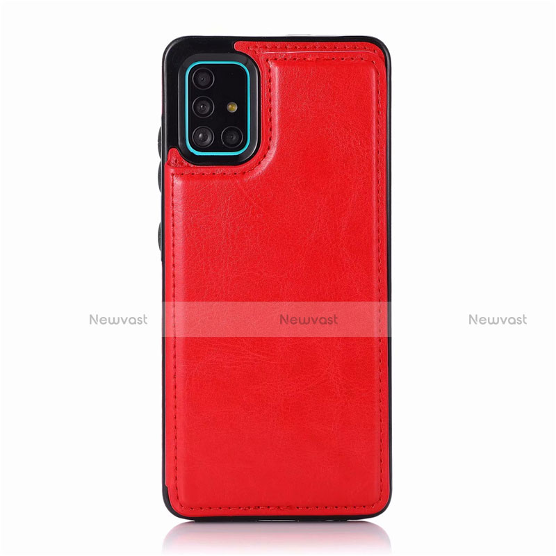 Soft Luxury Leather Snap On Case Cover for Samsung Galaxy A51 5G Red