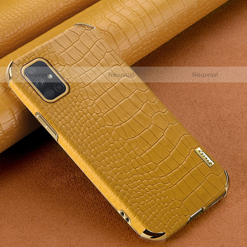 Soft Luxury Leather Snap On Case Cover for Samsung Galaxy A71 4G A715 Yellow