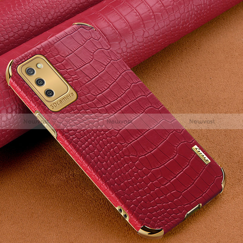 Soft Luxury Leather Snap On Case Cover for Samsung Galaxy M02s Red